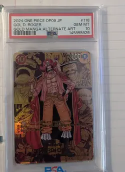 PSA 10 Roger Gold Manga Alt Art OP09-118 Comic Parallel ONE PIECE Card Japanese - Image 3