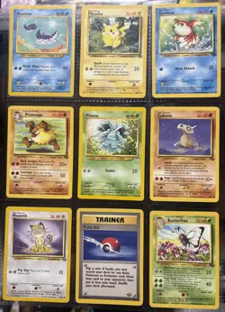 Pokemon TCG 9 Card Lot - Vintage Card Lot - Pikachu, Mantine, Meowth Jungle Neo 731329511228 - Image 1
