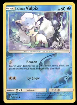 Alolan Vulpix 21/145 Reverse Holo - Common Guardians Rising Pokemon - NM - Image 1