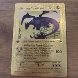 Shining Charizard 107/105 Gold metal Card Pokemon Card 1st Edition - Image 1