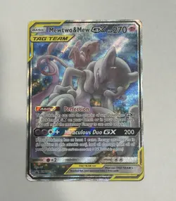 Mewtwo & Mew GX SM191 SM TAG TEAM GX Promo English Pokemon TCG Moderately Played - Image 1
