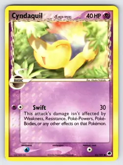 Cyndaquil Delta Species 45/101 EX Dragon Frontiers Pokemon Card TCG - Nm/Vlp - Image 1