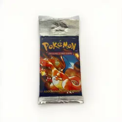 Pokemon Base Set Unlimited Booster Pack Charizard Artwork Factory Sealed 21-22g+ 742818061582 - Image 1