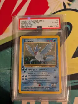 1999 Pokemon Fossil 1st Edition Articuno - Holo 2/62 PSA 6 - Image 1