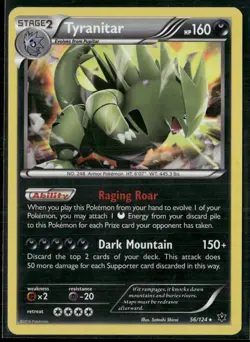 Pokemon - Tyranitar 56/124 Holo Rare XY Fates Collide LP - Image 1