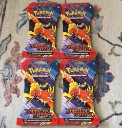 Pokemon TCG Scarlet & Violet Destined Rivals sleeved booster pack lot of 4 - Image 1