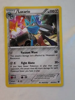Lucario Cosmos Holo 63/124 XY Fates Collide 2016 Pokemon TCG NM - Image 1