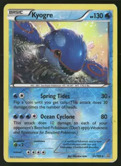Kyogre 53/160 Rare Primal Clash Pokemon Reverse Holo HP - Image 1