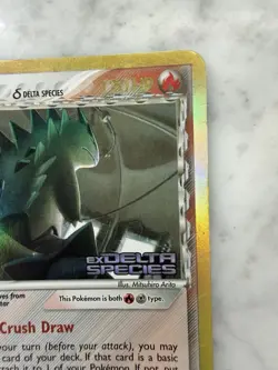 Pokemon TCG EX Delta Species Reverse Holo Stamped Tyranitar 16/113 DAMAGED - Image 4