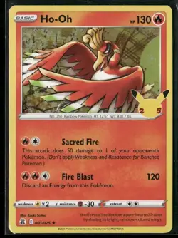 2021 Celebrations Set Pokemon Card 01 Ho-Oh NM - Image 1