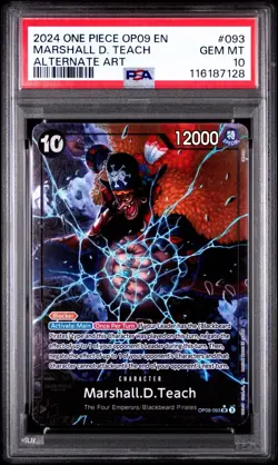 2024 One Piece Op09-Emperors In The New World #093 Marshall D. Teach PSA 10 - Image 1