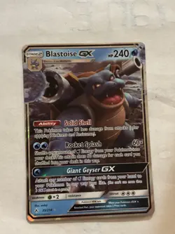 Pokemon TCG Blastoise GX Holo Ultra Rare Card Unbroken Bonds 35/214 - Image 2