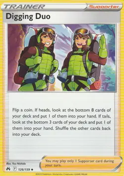 Digging Duo 126/159 Uncommon Crown Zenith Pokemon Card Near Mint - Image 1