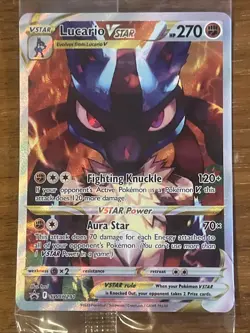 Pokemon TCG Lucario Black Star Promo VSTAR #SWSH291 Holo Card Sealed Unopened - Image 1