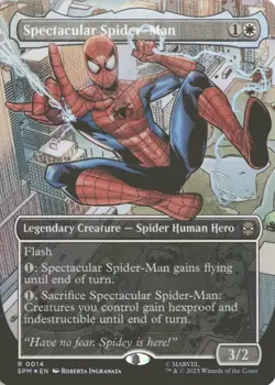 MTG Spectacular Spider-Man (0014) *Foil* Borderless Spider-Man SPM NM/MT - Image 1