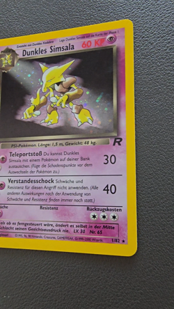 Pokemon Dunkles Simsala *German* Alakazam 1/82 Team Rocket Holo WOTC LP - Image 2