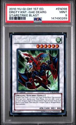 2010 YU-GI-OH! STBL-STARSTRIKE BLAST #EN098 DRAGUNITY KNIGHT-GAE DEARG PSA 9 - Image 1