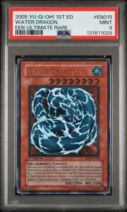 2005 YU-GI-OH! ELEMENTAL ENERGY 1ST EDITION ULTIMATE RARE WATER DRAGON PSA 9 - Image 1