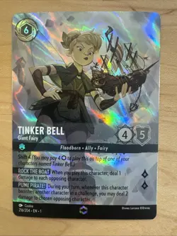 Disney Lorcana Tinker Bell Giant Fairy Enchanted Foil 216/204 - Mint Condition - Image 1