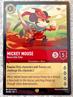 DISNEY LORCANA MICKEY MOUSE BRAVE LITTLE TAILOR LEGENDARY NON FOIL 115/204 - Image 1