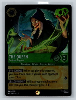 Disney Lorcana Wilds Unknown The Queen Devious Disguise 90/204 LEGENDARY FOIL - Image 1