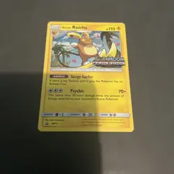 Alolan Raichu SM72 Crimson Invasion Prerelease Holo Promo Pokemon Card - Image 1