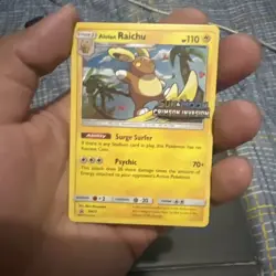 Alolan Raichu SM72 Crimson Invasion Prerelease Holo Promo Pokemon Card - Image 2