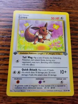 Pokemon Card Eevee Jungle 1st Edition Set Common 51/64 MP* - Image 1
