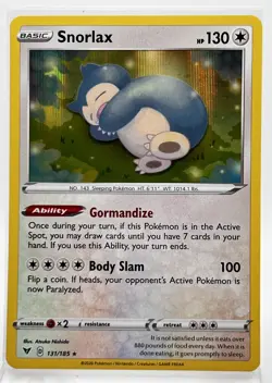 Snorlax 131/185 Holo Pokemon Card Vivid Voltage 2020 - Image 1