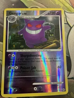 Pokemon Gengar TCG Reverse Holo Platinum Arceus Rare Card 17/99 DAMAGED - Image 1