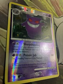 Pokemon Gengar TCG Reverse Holo Platinum Arceus Rare Card 17/99 DAMAGED - Image 2