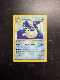 1st Edition Dewgong 25/102 Shadowless Base Set Pokemon Card TCG NM 1999 - Image 1