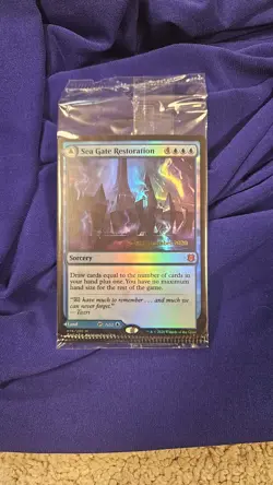 MTG - Sea Gate Restoration / Sea Gate, Reborn - ZNR - Prerelease Foil NM - Image 1