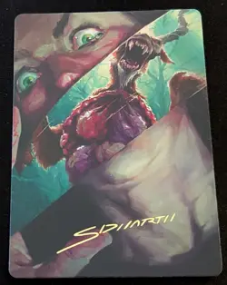 MTG - Hauntwoods Shrieker Art Card Gold-Stamped Signature - Duskmourn - Image 1