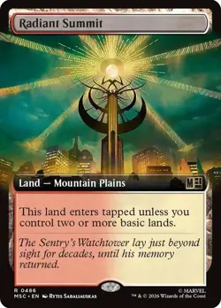 Radiant Summit Extended Art Marvel Super Heroes NM MTG - Image 1