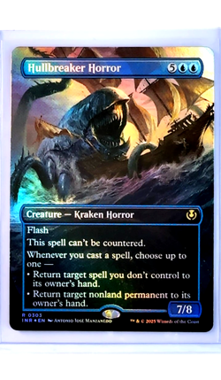 MTG Magic The Gathering Innistrad Remastered Borderless Foil Hullbreaker Horror - Image 1