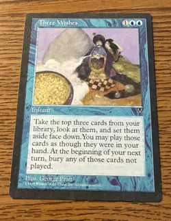 MTG Three Wishes Visions Magic The Gathering RARE NM - Image 1