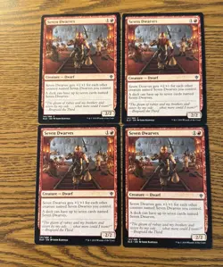 X4 MTGSeven Dwarves Throne of Eldraine Playset Magic the Gathering REGULAR - Image 1