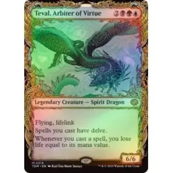 Foil Teval, Arbiter Of Virtue (showcase) M/NM Magic MTG Tarkir: Dragonstorm - Image 1