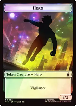 MTG FOIL {Hero Token} // {Robot Villain Token} - Marvel Super Heroes #002 - Image 1