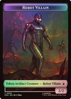 MTG FOIL {Hero Token} // {Robot Villain Token} - Marvel Super Heroes #002 - Image 2