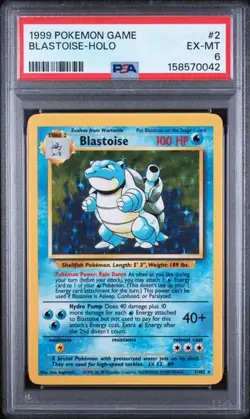 for taystechbits (2 of 2)BASE UNLIMITED BLASTOISE HOLO 1999 - PSA 6 - Image 1