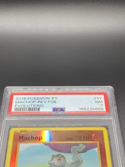 2016 Pokemon XY Machop Rev. Foil Evolutions 57/108 PSA Near Mint 7 - Image 3