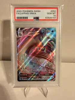 2020 Pokemon SWSH #50 Lapras VMAX Full Art PSA 10 - Image 1