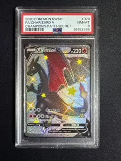 2020 Pokemon Charizard v #079 Secret Rare Holo PSA 8 - Image 1