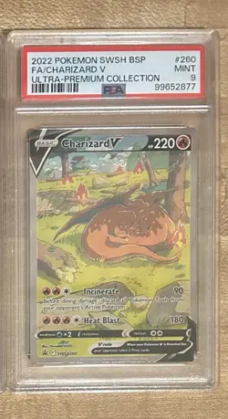 PSA 9: 2022 Pokemon Charizard V SWSH260 Full Art Ultra Premium Collection - Image 1