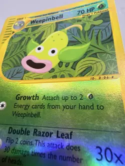 The Pokemon Company Weepinbell 65/147 Aquapolis Reverse Holo Uncommon Eng 2002 - Image 5