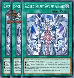 Yugioh! 3x Sacred Spirit Sword Aiwass CORI-EN054 Common 1st Ed NM - Image 1