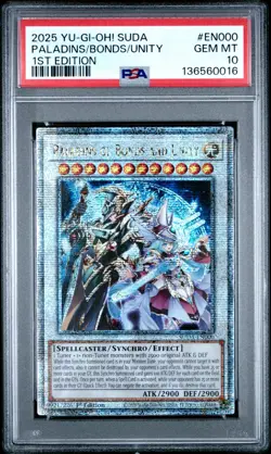 Paladins of Bonds and Unity Yugioh 2025 SUDA-EN000 Quarter Century 1st PSA 10 - Image 1