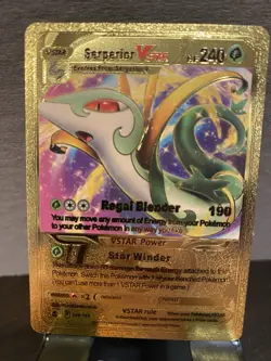 Serperior Foil Metal Pokemon Pokemon Fan Art Collectible Card Trading - Image 1